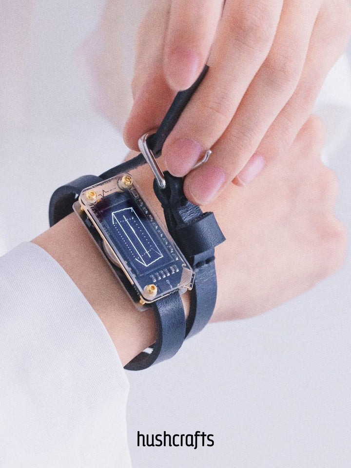 Voice - Activated LED Leather Choker – Sound Reactive Wearable Art - hushcrafts