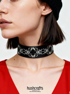 "Whispering Wings" Leather Choker - hushcrafts