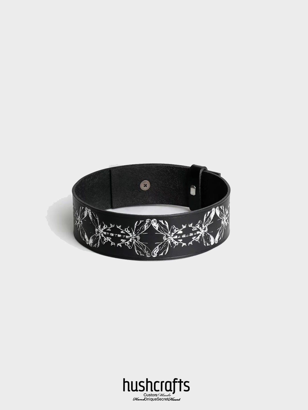 "Whispering Wings" Leather Choker - hushcrafts