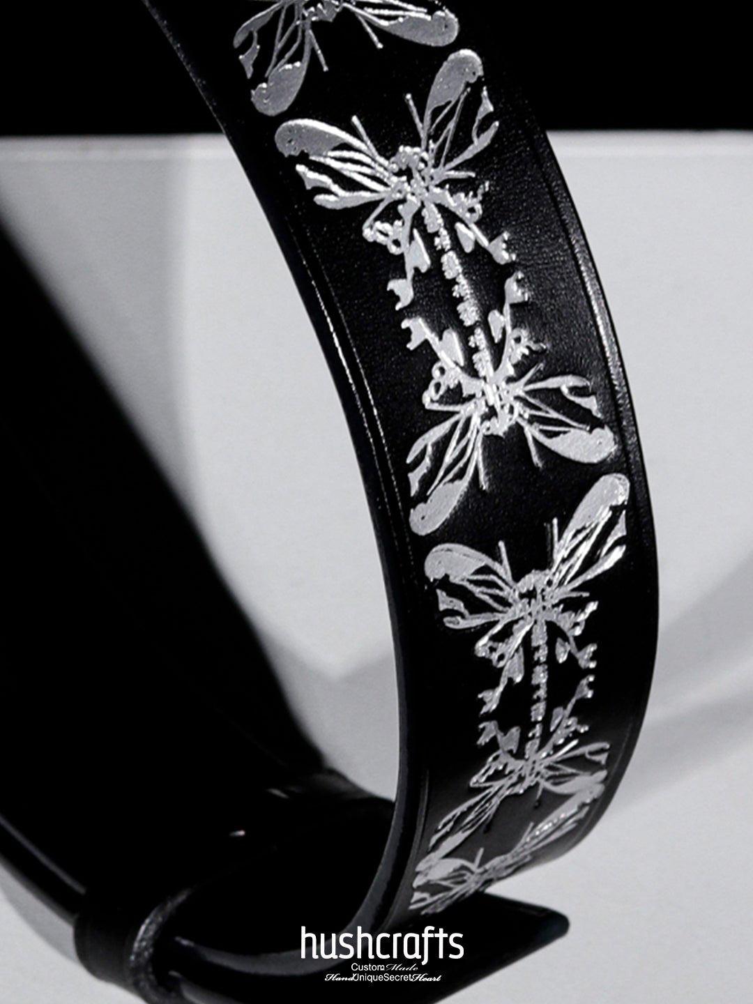 "Whispering Wings" Leather Choker - hushcrafts