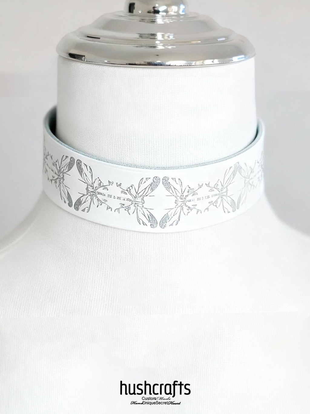 "Whispering Wings" Leather Choker - hushcrafts