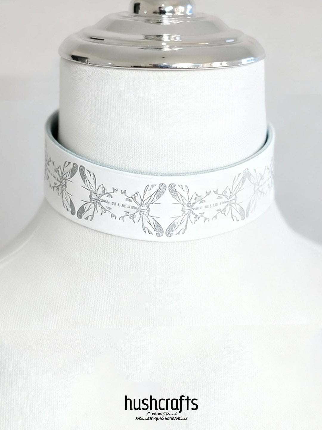 "Whispering Wings" Leather Choker - hushcrafts