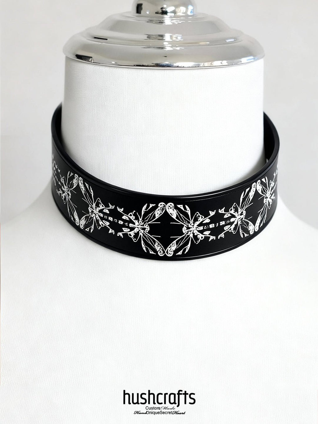 "Whispering Wings" Leather Choker - hushcrafts
