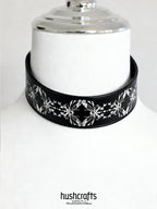 "Whispering Wings" Leather Choker - hushcrafts