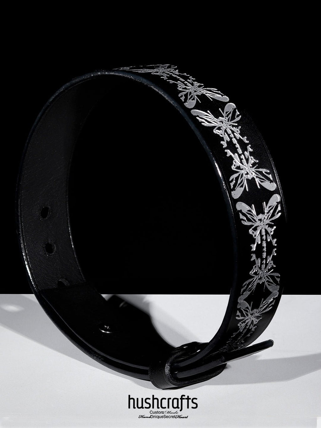 "Whispering Wings" Leather Choker - hushcrafts