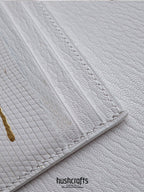 White & Gold Speckled Lizard Leather Card Holder - hushcrafts