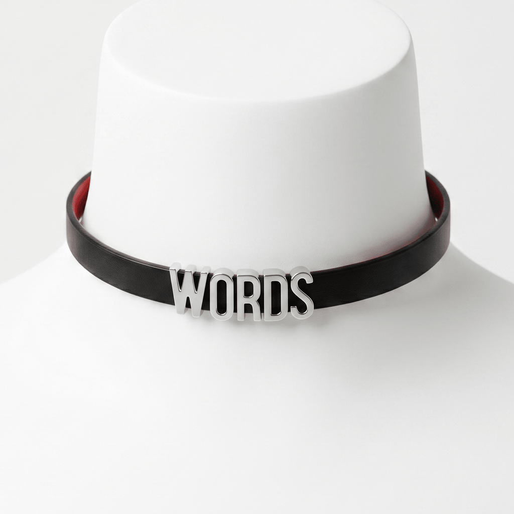 Words Collar – Full-Grain Leather Choker with Custom Gold-Tone Letter Studs | Hushcrafts® - Hushcrafts LLC